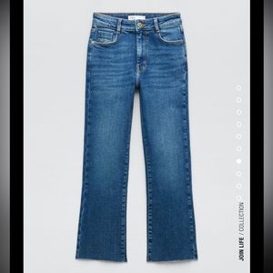 Zara Flare High Rise Blue Jeans Denim